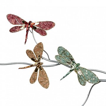 Стрекозы на клипсе , цвет желтый, красный, зеленый, цена за 1 штуку